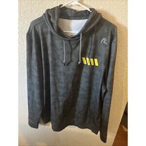 rhoback hoodie C4, Green Camo And Yellow Print Men’s Large 24”x25” Pullover